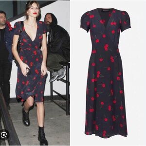 Realisation Par - The Teale dress in Wild Cherry - size M - 100% silk - NWT